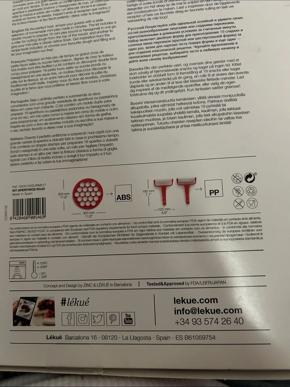 LEKUE Mini Pie Baking Kit with Roller and Cutters NEW IN BOX